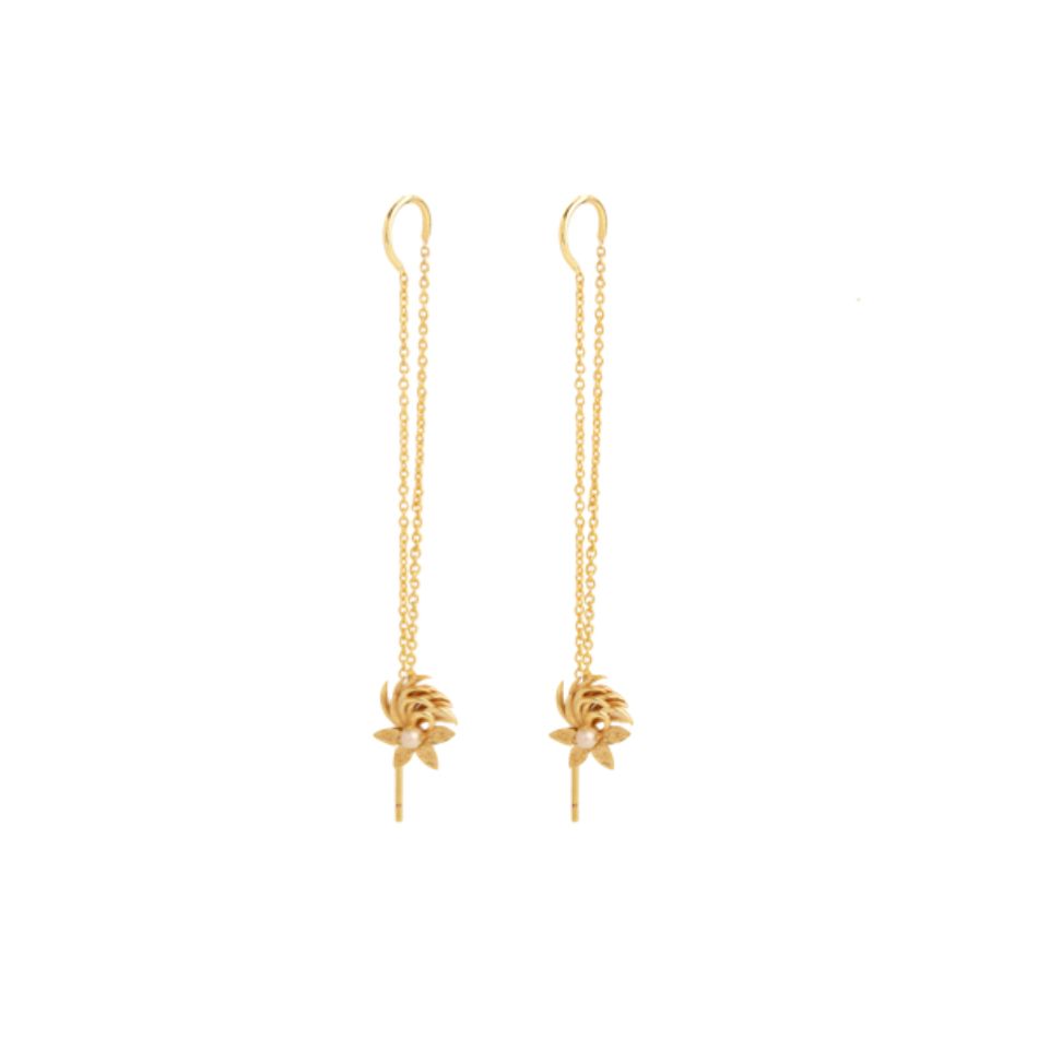 GOLDEN TOP 2 IN 1 NEEDLE AND THREAD EARINGS